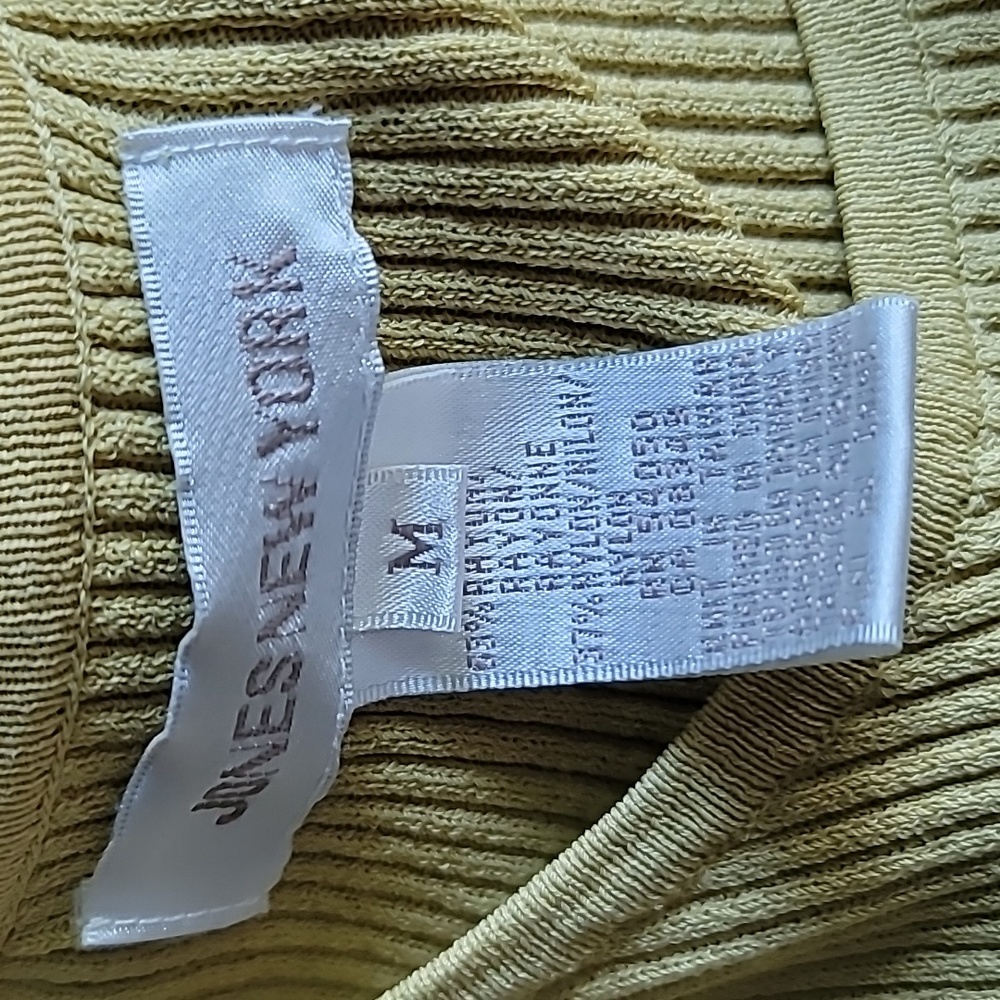 Jones NY jacket and sweater chartreuse wool quiet luxury coquette preppy - Picture 9 of 11